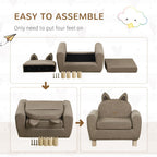 Kids Mini Sofa - Brown Armchair for Bedroom or Playroom - Ages 3-5 - 45kg Max Load
