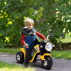6V Kids Electric Motorbike 3 Wheels Ride On Toy with Horn Headlights Realistic Sounds for Girl Boy 18-36 Months Yellow