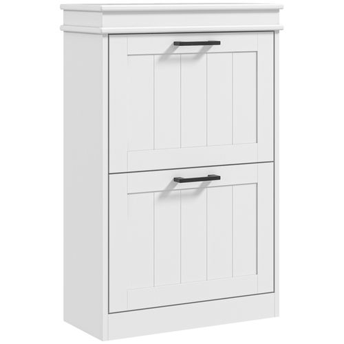 Slim Shoe Storage Cabinet with 2 Flip Drawers for Entryway