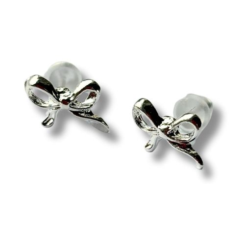 Bow Silver Stud Earrings
