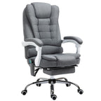 Vintage High Back Heated Massage Office Chair - 6 Vibration Points - Grey