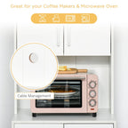 Kitchen Buffet Storage, 2 Cabinets, 3 Drawers, 60x40x150cm, White Finish