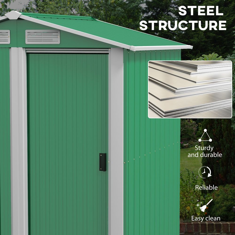 5ft x 4.3ft Outdoor Metal Storage Shed - Sliding Door, Sloped Roof