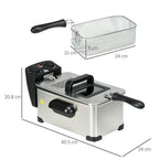 3 Litre Deep Fat Fryer with Adjustable Temperature, 60min Timer, 2000W