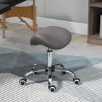 PU Leather Saddle Stool: Adjustable Height, Molded Padded Seat, Professional Salon Quality