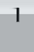 Black Round Tube Ceiling Lamp - Modern Loft Design, LED GU10