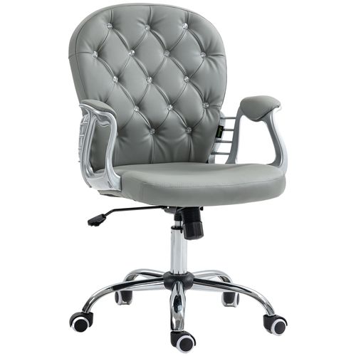 Office Chair PU Diamante Padded Ergonomic 360° Swivel