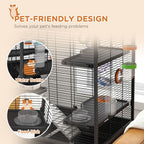 Large Hamster Cage, Rat Cage with Wheels, Tubes, Storage Shelf, Ramps