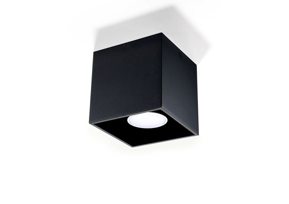 QUAD 1 Black Ceiling Lamp: Modern Loft Design LED GU10 - Stylish Lighting Solution
