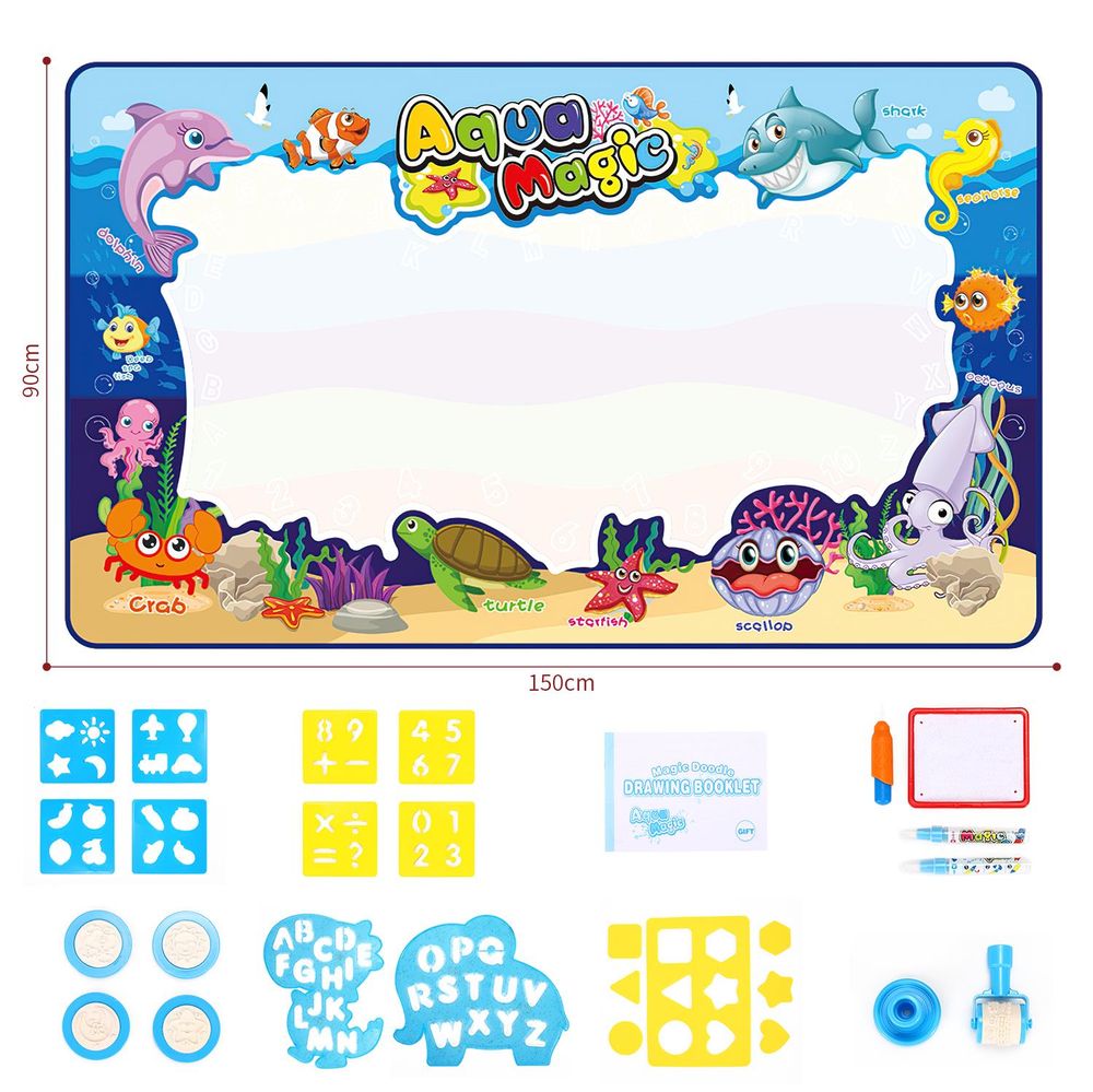 Deluxe Water Doodle Set - Large Drawing Area, Abundant Accessories, Non-Toxic & Eco-Friendly - Gift!