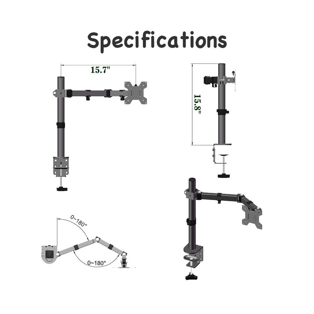 13-27 Inch Movable desktop TV stand TSND-02 Bearing 8Kg/Vese100*100/90° tilt/360° rotation/180° swivel
