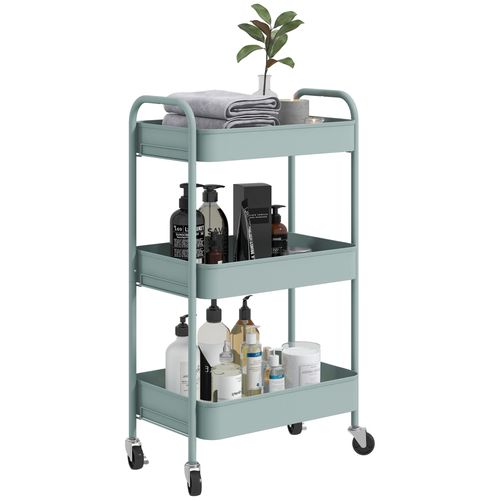 3 Tier Rolling Utility Cart with 3 Mesh Basket