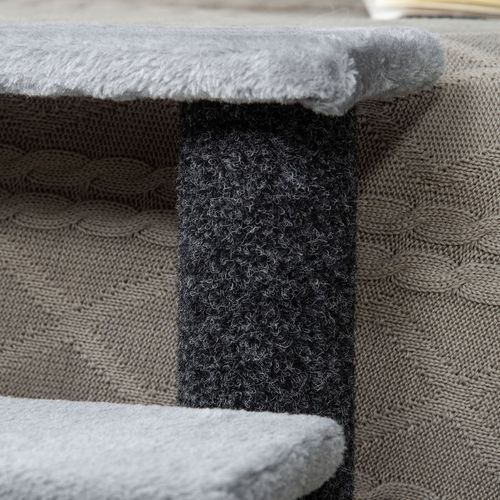 Pet Stairs with 3-step Stair, Scratching Posts, Platforms, Toy Ball