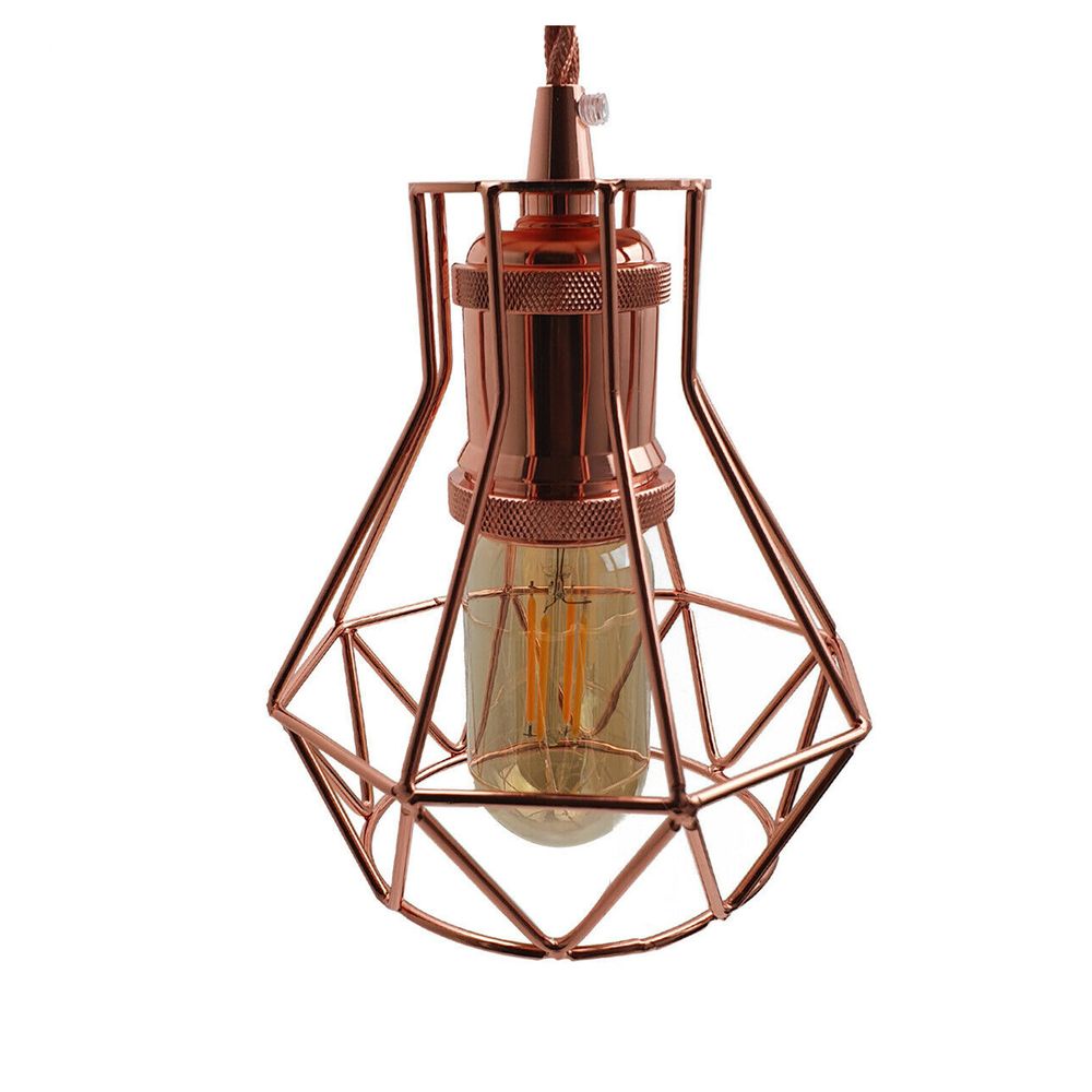 Vintage Industrial Metal Wire Cage Wall Lamp Guard Retro Light Shade Protection