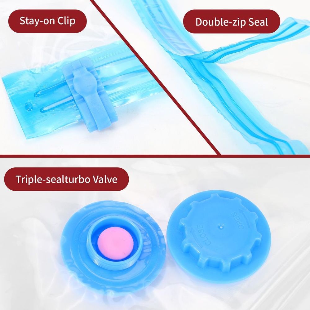 3pk 80cm x 100cm VACUUM BAGS - Protection, Airtight Seal, Easy to Use, Versatile, Reusable