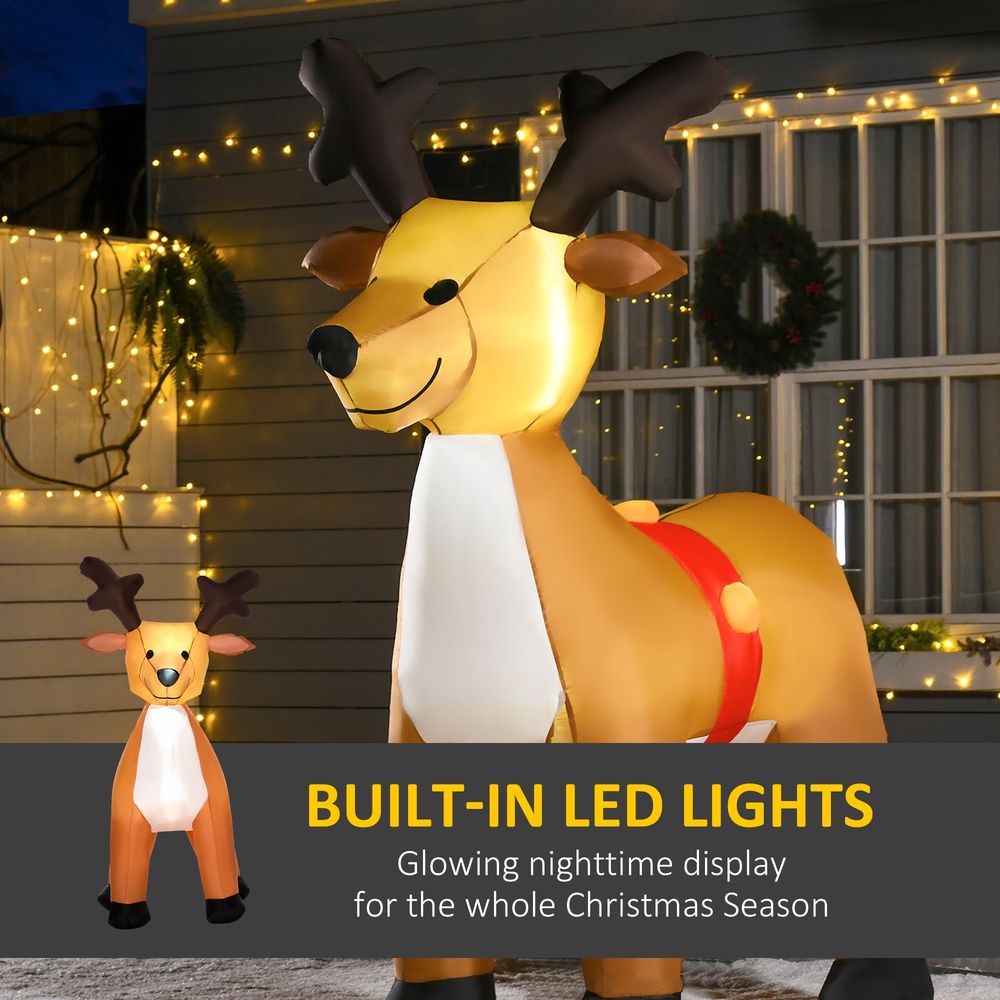 6ft Christmas Inflatable Reindeer Deco Xmas Lights Indoor and Outdoor Animal
