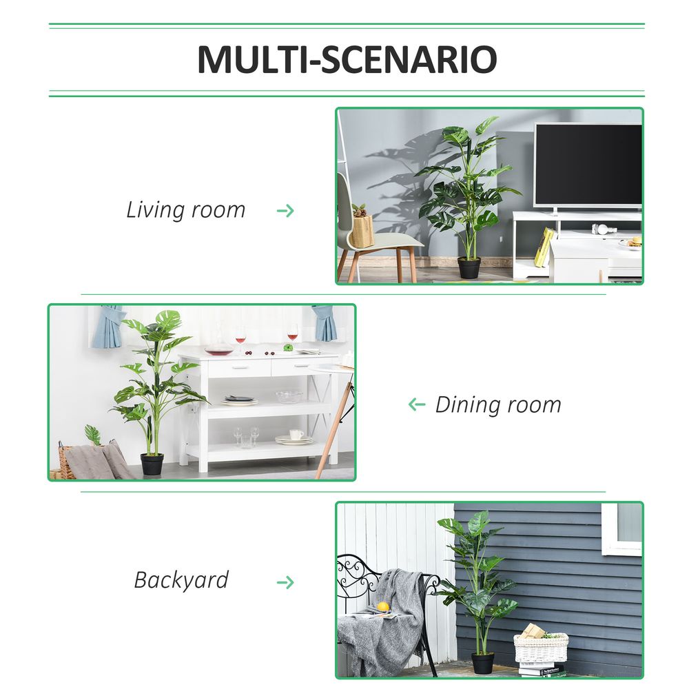 Artificial Monstera Tree 21 Leaves Palm Tree for Indoor Outdoor 1m