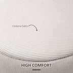 Corduroy Storage Ottomans, Set of 2, Removable Lid, Cream White