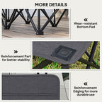 6 Seater Folding Bench Camping Chair with Cup Holder, Charcoal Grey