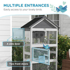 Bird Cage - Finches, Parakeets, Small Birds - Grey