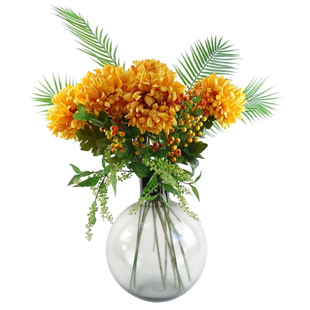 40cm Grey Smoke Glass Vase - Oversized Vase for Stunning Floral Displays