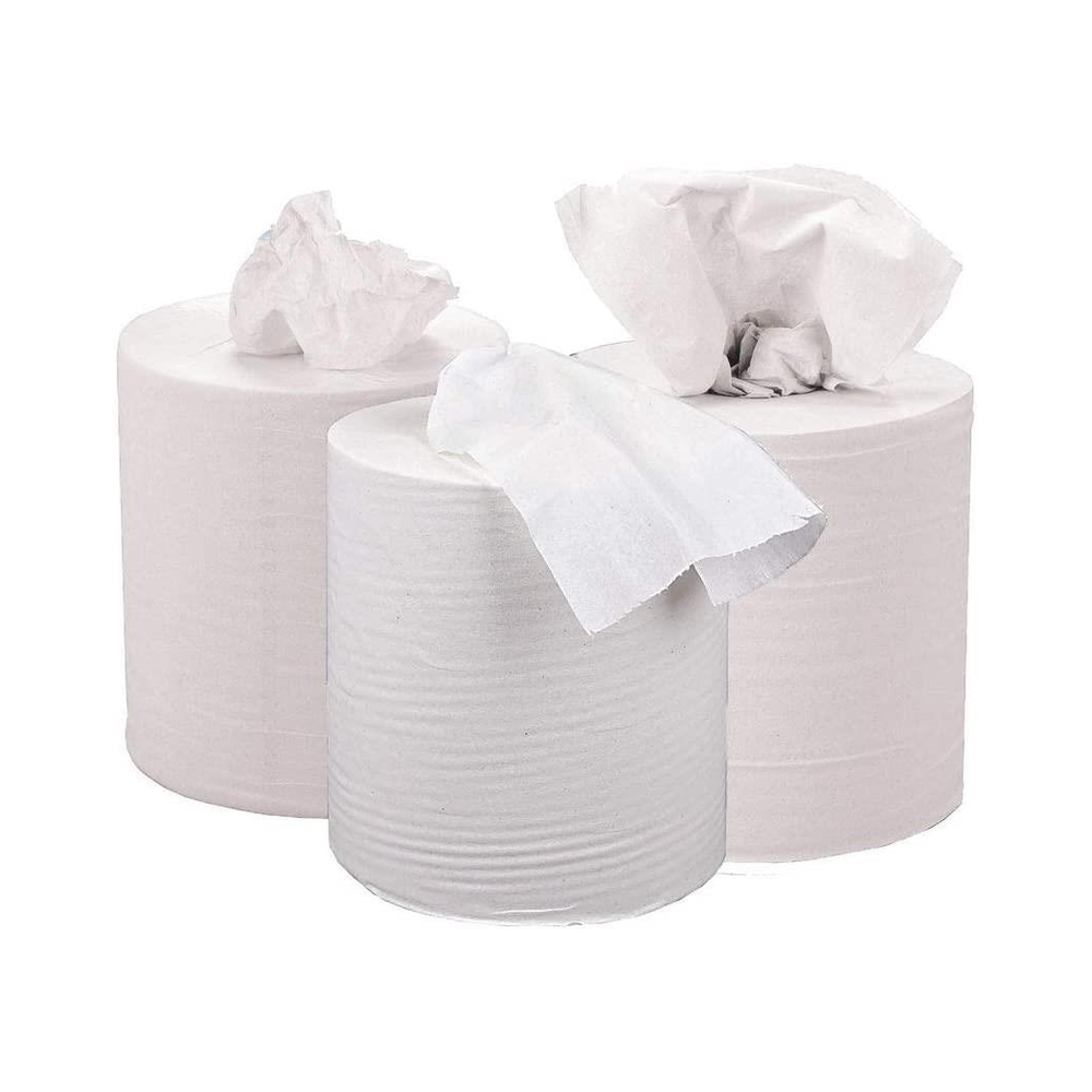 ASPECT Kitchen Rolls Centrefeed (24 Rolls, White) - 2 Ply Embossed Pattern Paper Towels - Strong and Absorbent Tissue Paper - UK Supplier - Wipe Away - for Commercial & Kitchen Use