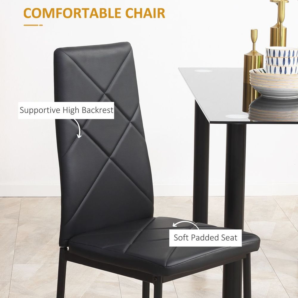 Dining Table Set for 4, Modern Kitchen Table and Chairs with Padded Seat