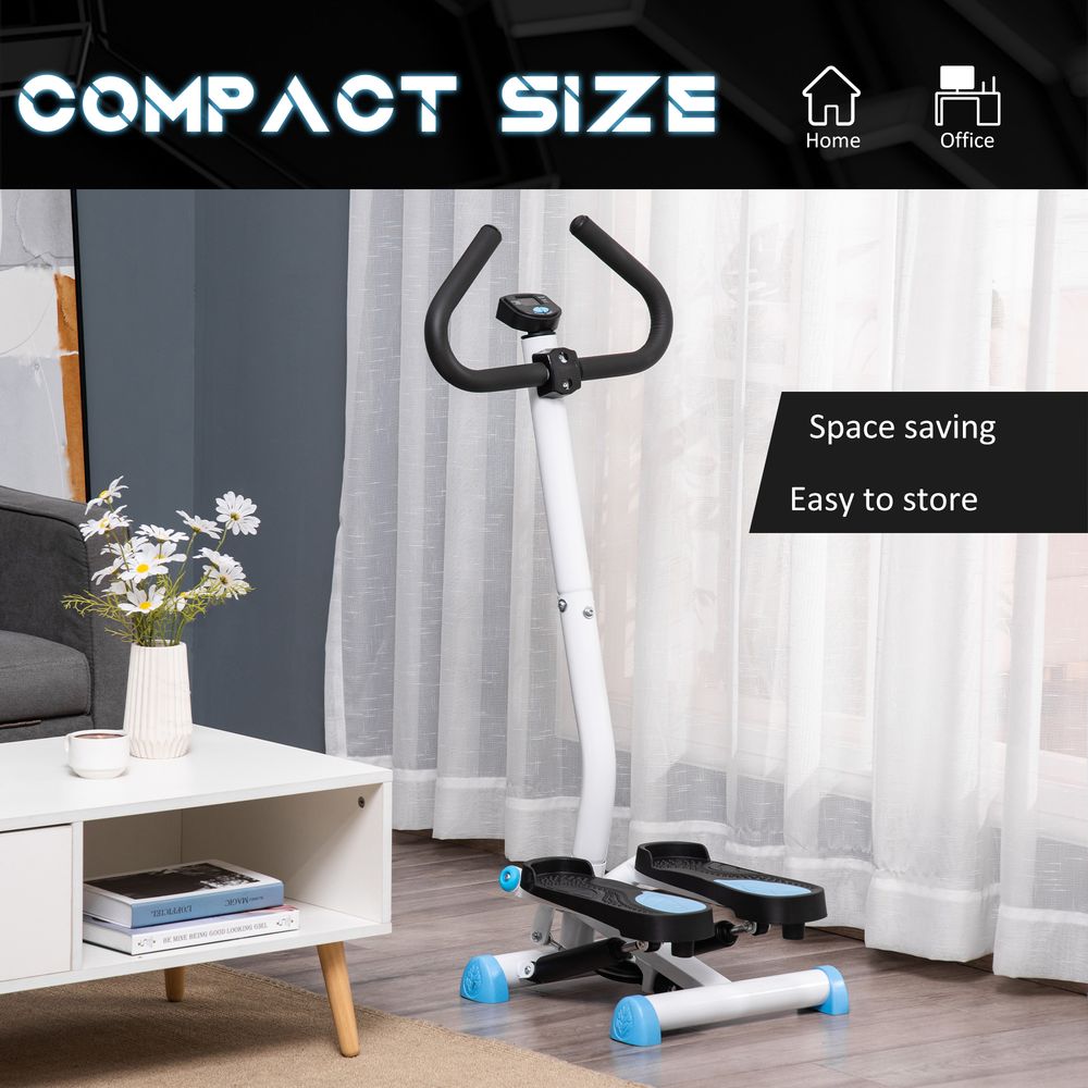 Twister Stepper, Step Machine, Aerobic Exercise Workout Machine w/Adjustable Resistance, LCD Screen and Handlebars - Blue
