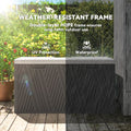 380L Garden Storage Box Waterproof Outdoor Storage Box Wood Effect