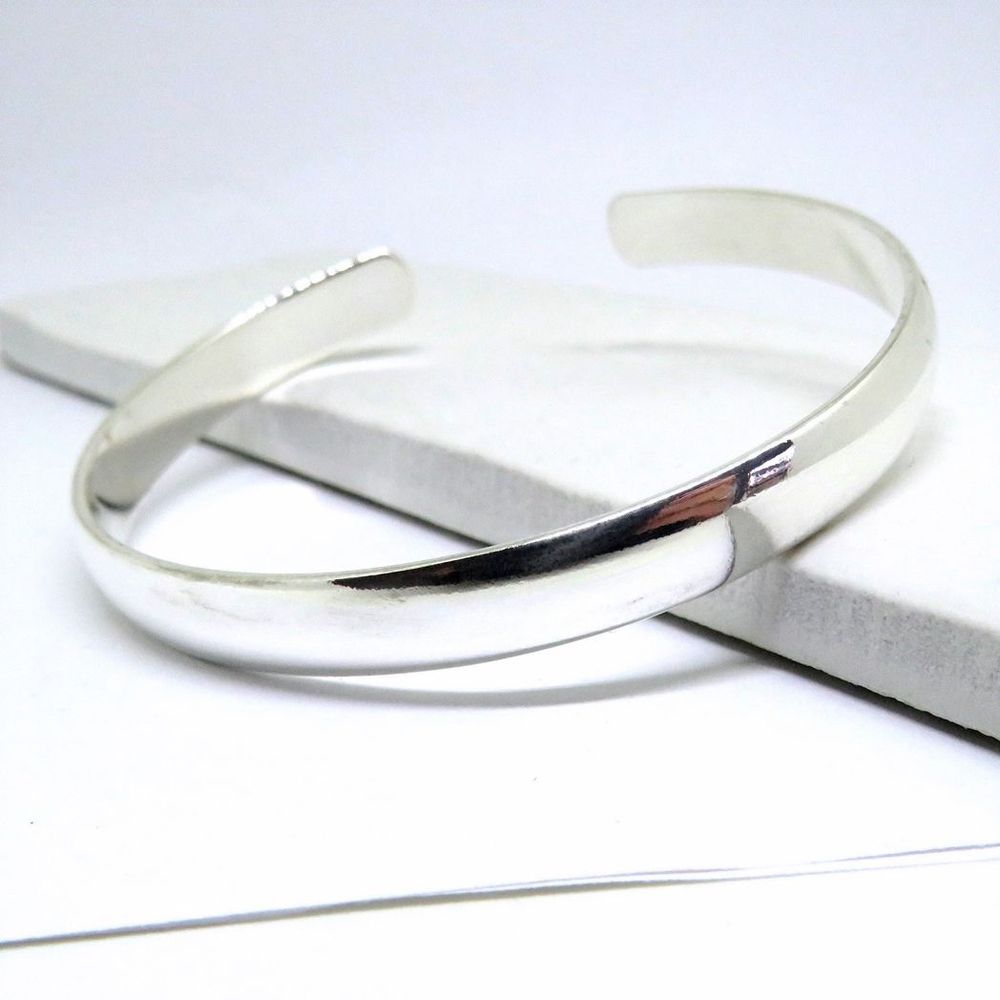 Chunky Silver Bangle - Ideal Birthday or Christmas Gift