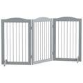 Dog Gate - Foldable & Freestanding - Grey