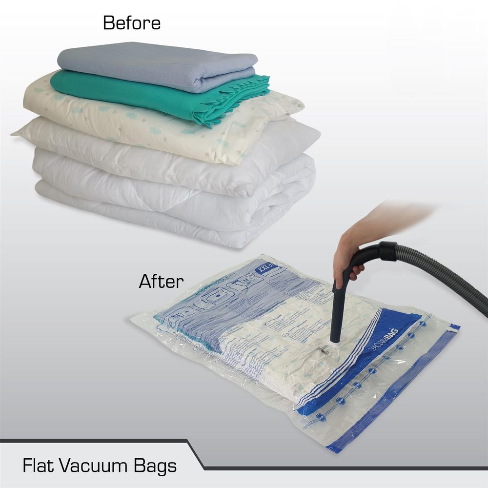73cm x 130cm Vacuum Storage Bags x 3 - Airtight, Reusable, for Blankets, Duvets, and Clothes