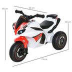 Kids Ride-On Bike 3-Wheel Vehicle w/ Music Lights 18-36 Mths