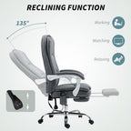 Massage Office Chair, Heated Reclining Desk Chair, Grey