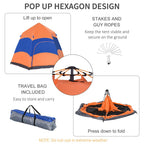 4 Person Pop Up Tent: Camping, Festival, Hiking - Family Shelter, Portable