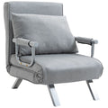 Modern 4-In-1 Single Sofa Bed Sleeper Foldable Portable Armchair Bed Chair Lounge Couch with Pillow for Living Room, Bedroom, Light Grey