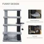 Pet Stairs with 3-step Stair, Scratching Posts, Platforms, Toy Ball