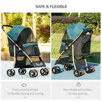 Pet Stroller - XS/S Dogs - Rain Cover - Dark Green