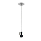 Industrial Chrome Pendant Light Fitting. E27 UK Holder Set. PVC Cable. Dimmable.. Adds Lampshades