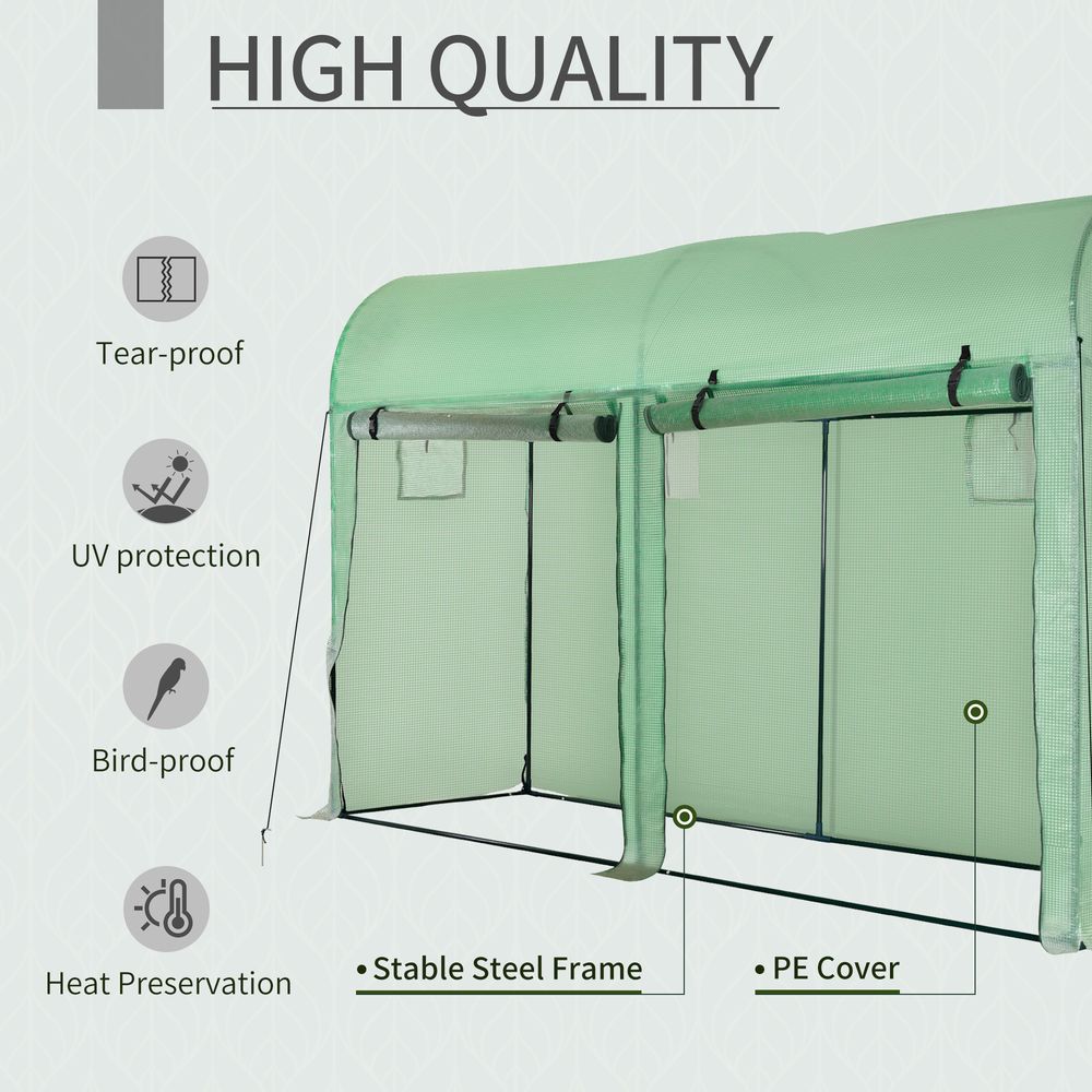 Plant Tomato Growth Greenhouse Double Doors & 4 Windows 3Lx1Wx2Hm