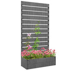 Raised Garden Bed with Trellis Standing Patio Planter Box Dark Grey