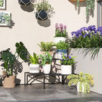 3 Tier Metal Corner Plant Stand for Garden Balcony Patio, Black