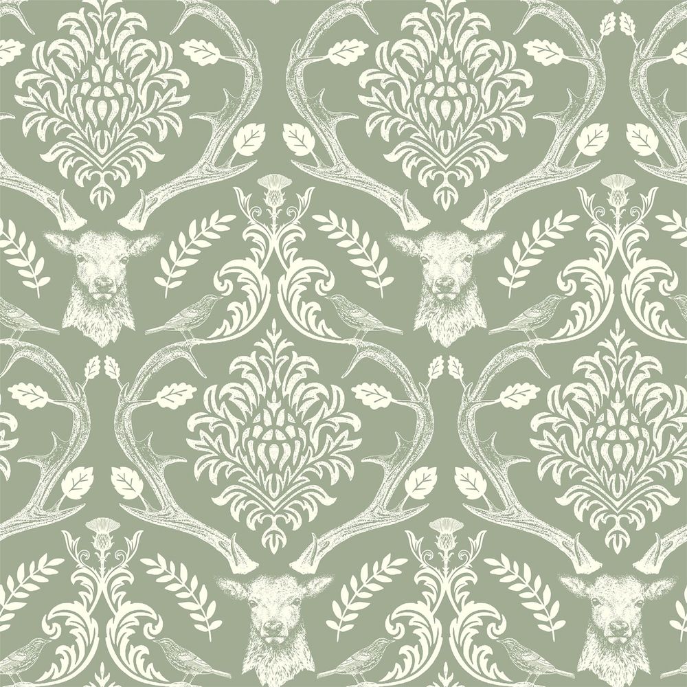 Stag Damask Sage Green - for All Demographics!