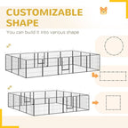 16 Panel Puppy Play Pen for Small & Medium Dogs - Heavy Duty & Spacious - 80Hcm