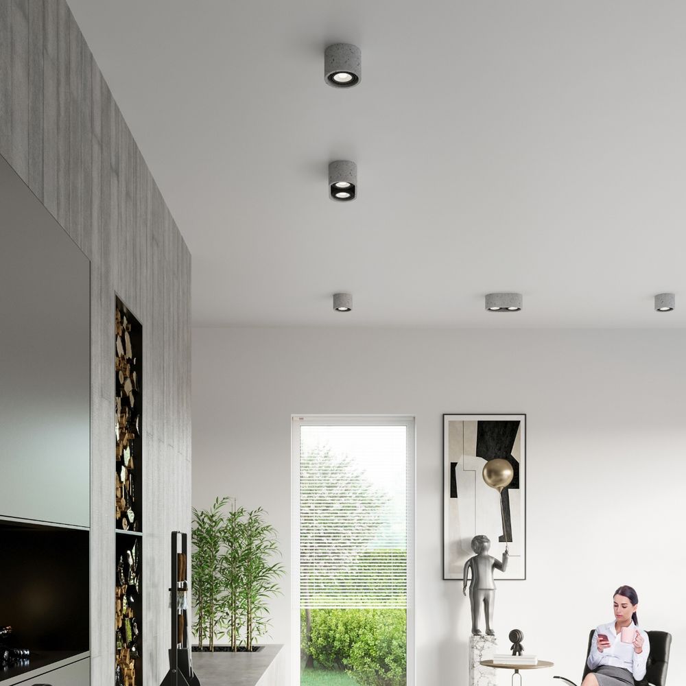 Concrete Ceiling Lamp - Industrial Design GU10