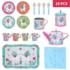 Llama Tea Set - 18pc Tin, for Fun Pretend Play