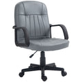 PU Leather Office Chair: Swivel, Mid-Back, Grey - for Stylish and Comfortable Working