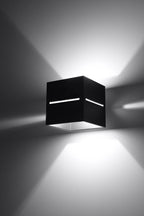 LOBO Black Wall Lamp: Modern Loft Design with Up/Down Square Shape - G9