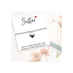 Silver Stretch Beaded Bracelet+Message Card - Gift for Sisters