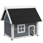 ?Outdoor Feral Cat House with Openable Asphalt Roof,?Grey